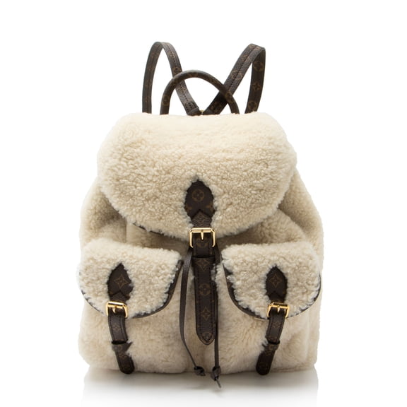 Pre-Owned Louis Vuitton Shearling Monogram Canvas LV Ski Backpack