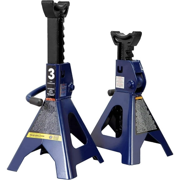 TCE Steel Jack Stands: 3 Ton (6,000 lb) Capacity, Blue, 1 Pair,DMT43202U