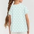 thumbnail image 3 of Lumtrix Girls Boho Print Shirts Summer Casual Polka Dot Short Sleeve Crewneck Tops with Pocket for 2-14 Years Mint Green 100, 3 of 5