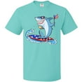 thumbnail image 3 of Inktastic Fourth of July Shark Surfing T-Shirt, 3 of 5