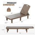 thumbnail image 3 of JULY'S SONG Oversized Outdoor Chaise Lounge Chair – 5-Position Adjustable Backrest, Hidden Cup Holder, Weather-Resistant Resin Pool Lounge Chairs for Patio, Deck, and Backyard (Set of 1，Taupe）, 3 of 9