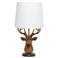 thumbnail image 2 of Woodland 17.25" Tall Rustic Antler Copper Deer Bedside Table Desk Lamp with Tapered White Fabric Shade, 2 of 7