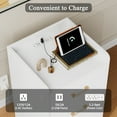 thumbnail image 6 of Homfa 2 Pcs White Nightstand for Bedroom, Storage Cabinet with Charging Station and 3 Drawers, Modern Sofa Table for Living Room, 6 of 9