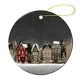 thumbnail image 3 of Ceramics Ornaments Wonderland Forest House Snowflake Two Sides Printed Christmas Ornaments Christmas Village Christmas Tree Decoration Indoor Outdoor Yard Gifts for Women Men On Christmas, 3 of 5