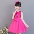 thumbnail image 2 of SuTry Girls Solid Color Sequin Dress Set Round Neck Sleeveless with Headband Mesh Childrens Outfit Party Set for Kids 3-15 Years(Hot Pink#1,9 Years), 2 of 4