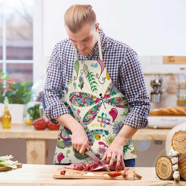 Vaidha Easter Home Printing Linen Imitation Apron Kitchen Fouling Multi Functional Apron