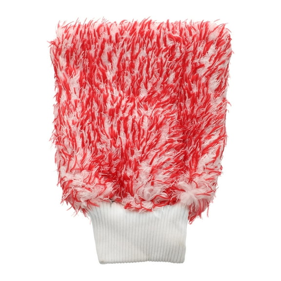 Uxcell Microfiber Car Wash Mitts 10" x 8" Scratch Free Wash Gloves Absorbent for Car Washing Home Clean Red White