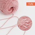 thumbnail image 3 of NICEEC 4 Skeins Soft Baby Yarn 100% Cotton Yarn for Crochet Knitting 4 Ply Yarn Blanket Yarn for DIY Craft Fingering Weight Yarn Total Length 4×175yds/4×50g-Pink, 3 of 6
