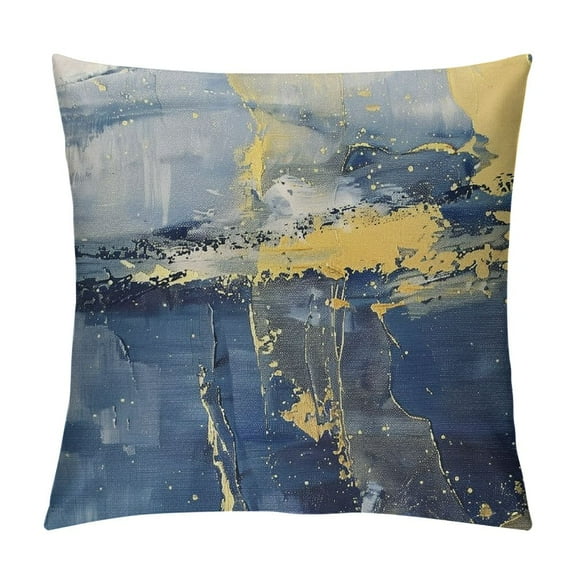 JRXY  Blue and Gold Pillows,Cover Set of,Blue and Gold Decor,Navy Blue Couch Pillows,Living Room Pillows,Blue Pillows for Couch White