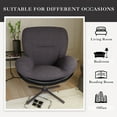thumbnail image 5 of Jopath 360° Swivel Office Chair, Modern Chenille Chair with Faux Leather and Black Metal Base Frame, Accent Chair for Small Spaces, Living Room, Bedroom, Reading Corner, Office, Dark Gray, 5 of 11