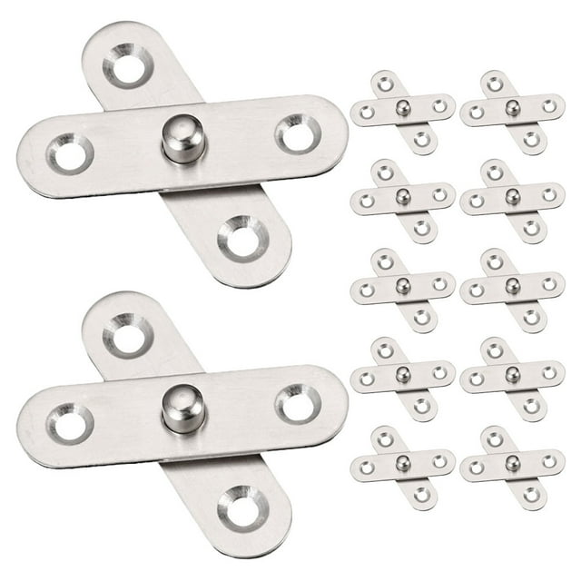 Miangastore Silver Stainless Steel Rotating Door Hinges for Easy Installation and Versatile Use 12pcs