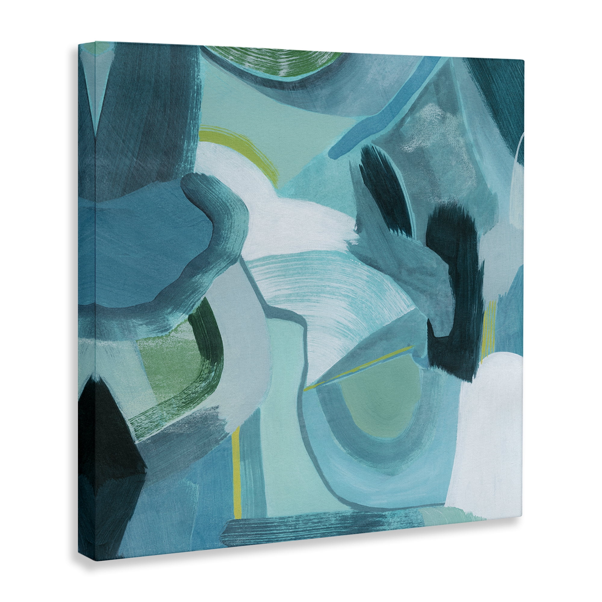 Stupell Industries Dynamic Cascading Shapes Abstract Painting Wrapped Canvas Art Print Wall Art, 24 x 24