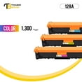 thumbnail image 2 of Toner Bank 3-Pack Compatible Toner Cartridge Replacement for HP CE321A CE322A CE323A LaserJet Pro CP1525N CP1525NW CM1415FN CM1415FNW MFP Cyan, Magenta, Yellow, 2 of 6