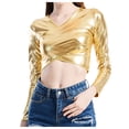 thumbnail image 1 of GDREDA Haut tube en Cuir Uni pour Femmes performance tops Vierges, 1 of 8
