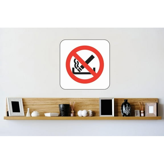 Custom Wall Decal Vinyl Sticker : No Smoking Symbol Diagram Sign Logo Image Bedroom Bathroom Living Room Mural : 16 X16" -