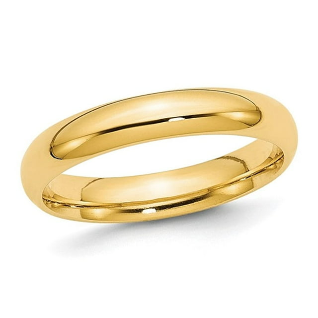 Ladies 10K Yellow Gold 4mm Polished Wedding Band Ring