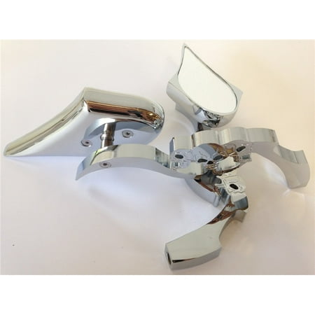 Billet Side Mirrors - HTT-MOTOR CHROME Billet Skull Blade Mirror fit for Harley Electra Heritage Sportster Glide