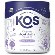 KOS Organic Acai Juice Powder - Vegan Superfood Booster, Gluten Free, Non GMO - 2.1 oz, 20 Servings