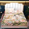 thumbnail image 6 of ZIATUBLES Cat Floral Print Queen Bed Sheets, Lightweight Comfy Bedding Set, 3 Piece Bedding Set with Elasticized 9.8" Standard Pocket Fitted Sheet and 2 Pillowcases, 6 of 9