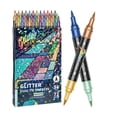 thumbnail image 2 of Glitter Brush Markers Pens 72 Colors Dualtip Glitter Pens Set 36 Pack Metallic Markers For Cards DIY Crafts Doodle Writing Adults Coloring Books 30ml, 2 of 8