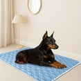 thumbnail image 4 of Pet Cooling Mat for Dogs and Cats, Semi-Gloss Polyester Diamond Quilted Cooling Mat for Dogs for Summer Heat Relief, Breathable Sleeping Mat Dog Bed (Sky Blue), 4 of 8