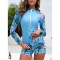 thumbnail image 3 of Sociala Two Piece Rash Guard for Womens Long Sleeve Swimsuits Sets UV UPF 50+ Swim Shirt with Boyshort Bottom, 3 of 5