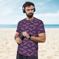 thumbnail image 4 of Wukai Carnival Masks and Beads Print Men's Short-Sleeved Mesh T-Shirt,Quick-Dry Short Sleeve Workout T-Shirt-5X-Large, 4 of 8