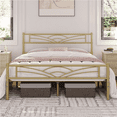 thumbnail image 2 of Renwick Cloud-Inspired Design Metal Platform Bed, Full, Antique Gold, 2 of 8