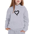 thumbnail image 3 of Liyamei Chandails à Capuchon & Chandails en Molleton pour Garçons Chandail Confortable avec Imprimé Cœur Manches Longues Poche Chandail à Capuchon Parfait pour Tenue Décontractée et Style Quotidien Taille Gris, 12-13 Ans, 3 of 3