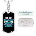 thumbnail image 2 of Not Addicted To Hunter'S Keychain Stainless Steel or 18k Gold Dog Tag Keyring, 2 of 8