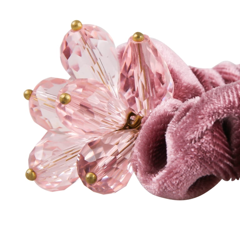 Ponytail Holders Elastic Band Holder Crystal Flower  display picture 3