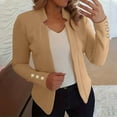 thumbnail image 2 of WCMZJ Plus Size Blazer Jackets for Women Fashion Dressy Open Front Cardigan Jacket Casual Long Sleeve Work Office Suit Jacket Khaki 5XL, 2 of 5
