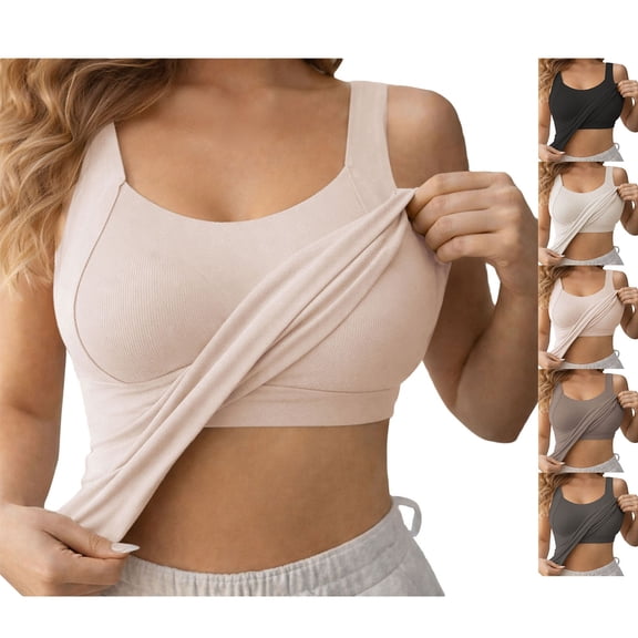 Women's Seamless Bodysuit with Built In Bra, Strapless Tank Top with Removable Cups, T-Shirt Bra Alternative for Everyday Wear, Backless Dress and Layering-Beige