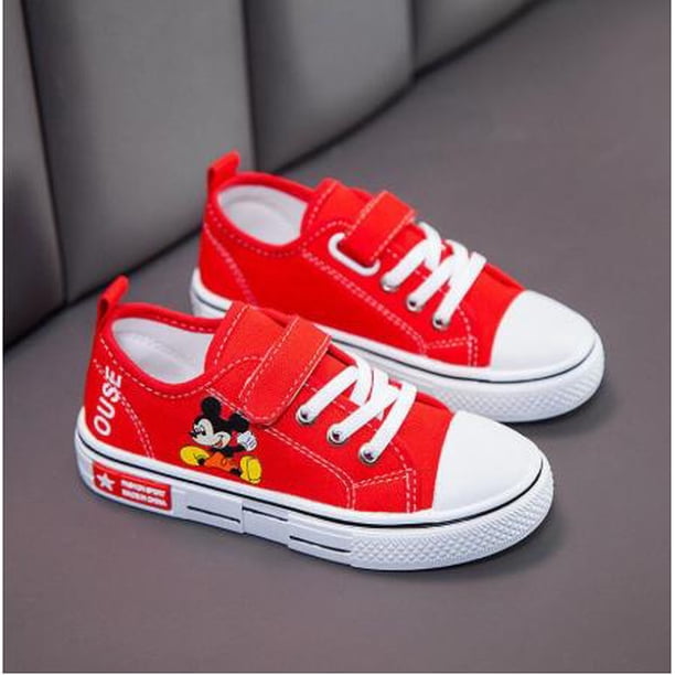 Niños Mickey Zapatos de lona Primavera Nueva moda Dibujos animados Niños Niñas Zapatos casuales Fondo suave antideslizante Zapatos para niños Unisex26 (plantilla de 17 cm) Gao Jinjia LED