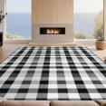 thumbnail image 2 of Design&I 8'x10' Washable Area Rug Plaid Farmhouse Checkered Interlocking Layered Front Door for King Size Bedroom, Under Bed, Sleek Flatweave Pet Friendly, 2 of 7