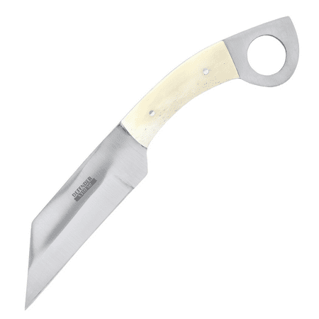 Defender-Xtreme 9 Full Tang Tactical Fixed Blade Cleaver Hunting Knife Bone Handle with Leather Sheath