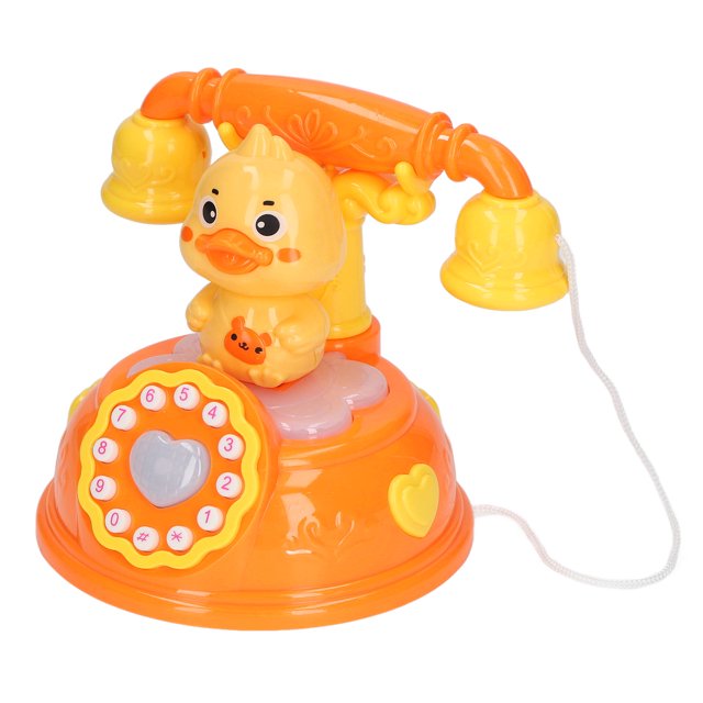 Juguete De Teléfono Fijo Con Cable, Juguete De Teléfono Con Forma De Pato, Música Ligera Simulada Educativa Retro Para Jardín De Infancia ANGGREK Kids Landline Phone Toy