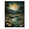 thumbnail image 3 of Designart "Countryside Calm Pond I" Landscape & Nature Print on Natural Pine Wood, 3 of 5