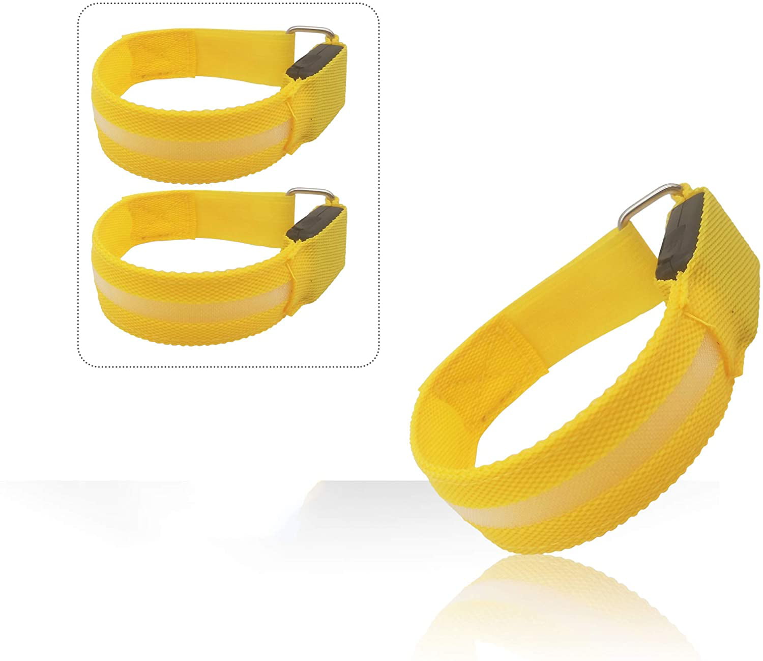 USB LED Flash Light Armband Strap Safety Night Running Nylon Reflective Bracelet 