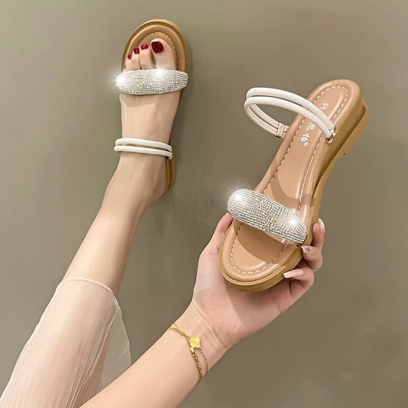 2023 nouveau été strass Aguichant femmes sandales cristal bretelles femmes confortable mode décontracté Style Tout-Aller femmes sandales