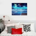 thumbnail image 4 of JRXY Ocean Wall Art Beach Bedroom Wall Decor Above Bed Moon Wall Art For Living Room Big Framed Canvas Art Size  16x12in, 4 of 4