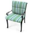 thumbnail image 2 of Jordan Manufacturing 44" x 22" Clique Fresco Blue Stripe Rectangular Outdoor Chair Cushion with Ties and Hanger Loop, 2 of 11