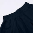 thumbnail image 4 of ClodeEU Women's Summer Elastic Waist Ruffle Hem Shorts,Casual Comfy Loose Fit Linen Cotton Shorts with Pockets Navy,Women's Plus M, 4 of 8
