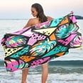 thumbnail image 6 of Coolnut Exotic Tropical Design Diveblues Beach Towel Microfiber - Oversized Travel Towels - Lightweight Compact Beach Accessories - for Swimming, Camping, Holiday, Quick Dry Washcloth Gift, 6 of 7