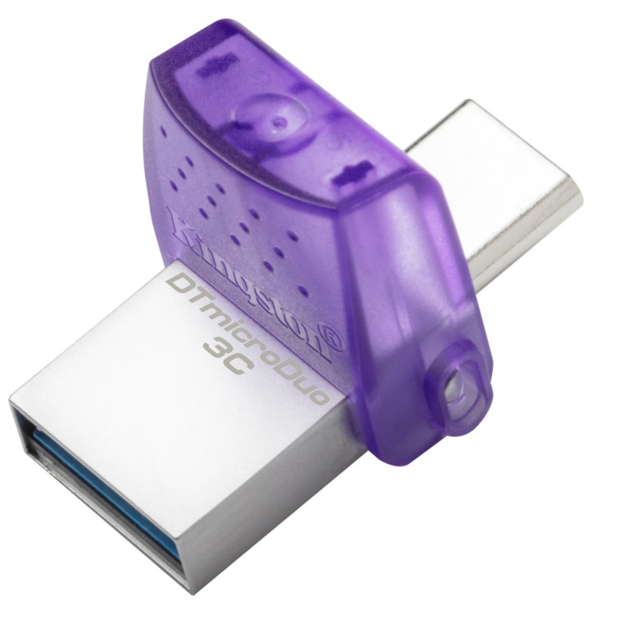 Kingston DataTraveler microDuo 3C USB Flash Drive - 256 GB - USB 3.2 (Gen 1) Type C, USB 3.2 (Gen 1) Type A - 200 MB/s Read Speed - Purple - 5 Year Warranty