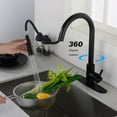 thumbnail image 4 of Modern Kitchen Touch Touchless Faucet with Pull-Out Spray Head, High-arc Single Handle Sink Water Mixer Tap Pull Down Sprayer 360 Degree Swivels (with Faucet Plate)Matte Black,Stainless Steel, 4 of 9