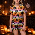 thumbnail image 2 of Enyan Halloween Pjs Girls Pumpkin/Ghost Tops Short Sleeve Cute Sleepwear Loungewear Set 3Pcs Girls Pajamas Halloween(2-3 Years), 2 of 6