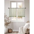 thumbnail image 3 of Green Floral Sheer Curtains 54 Inch Length 2 Panels Set, Spring Flowers Voile Window Treatment Rod Pocket Short Kitchen Curtains Drapes for Bedroom 52"x54"x2, 3 of 7