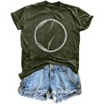 thumbnail image 1 of Mujeres Impreso Casual Top, Manga Corta Crew Cuello Blusa para la Primavera Y el Verano Desgaste, Ligero Imitación Algodón Moda Tee, 1 of 2