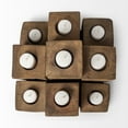 thumbnail image 3 of Mercana Cassius Light Brown Nine Wood Block Table C&le Holder, 3 of 6